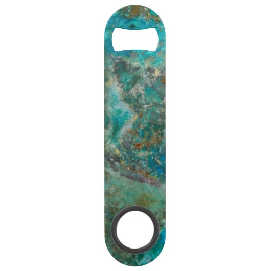 Blue Chrysocolla Mineral Stone Speedflaschenöffner (Rückseite)