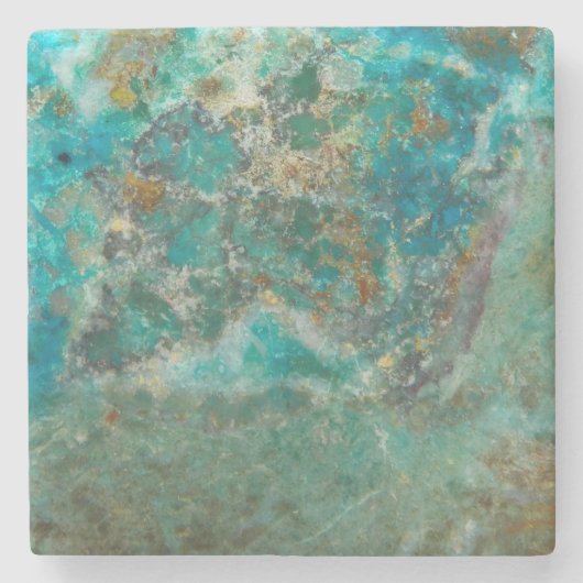 Blue Chrysocolla Mineral Stone Steinuntersetzer (Vorderseite)