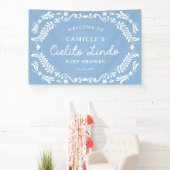 Blue Cielito Lindo Baby Dusche Willkommen Banner (InSitu)