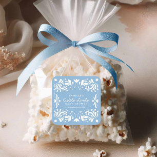 Blue Cielito Lindo Boy Baby Shower Quadratischer Aufkleber