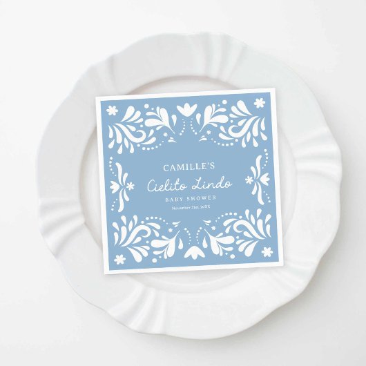 Blue Cielito Lindo Boy Baby Shower Serviette