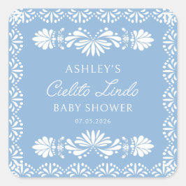 Blue Cielito Lindo Boy Baby Shower Sticker