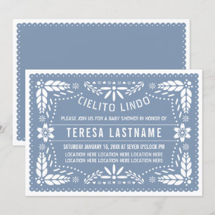 Blue Cielito lindo Mexican baby Boy Dusche Einladung