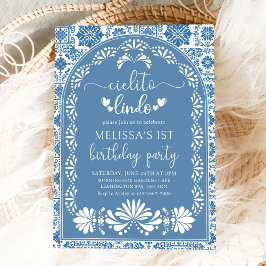 Blue Cielito lindo Mexican Birthday Einladung