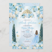 Blue Cinderella Fairytale Princess 16 . Geburtstag Einladung (Vorne/Hinten)