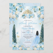 Blue Cinderella Fairytale Princess 16 . Geburtstag Einladung (Vorne/Hinten)