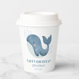 Blue Circle Bubble Niedlich Whale Kindergeburtstag Pappbecher