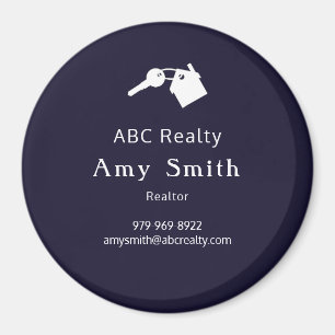 Blue Circle Business Card Magnet