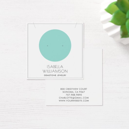Blue Circle Earring Juwelier Display Card (Schreibtisch)