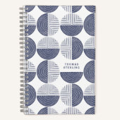 Blue Circle Geometric Muster Spiral Notebook Notizblock (Vorderseite)