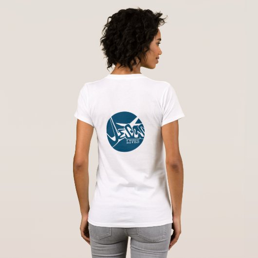 Blue Circle Jesus Rette Graffiti T-Shirt (Schwarz voll)