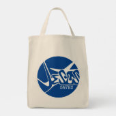 Blue Circle Jesus Rette Graffiti Tragetasche (Rückseite)