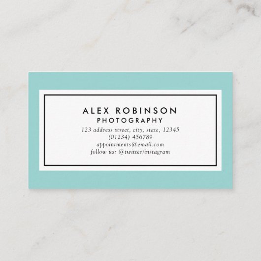 Blue Circle Kamera Logo Fotografie Visitenkarte Terminkarte (Rückseite)