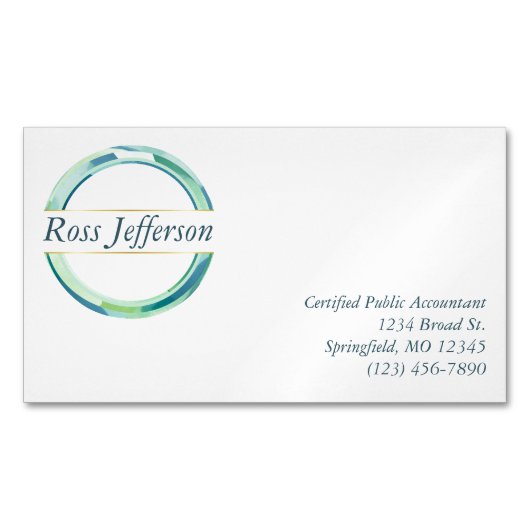 Blue Circle Logo Magnetische Visitenkarte (Vorderseite)