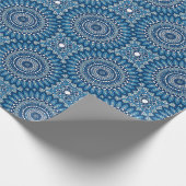 Blue Circle Mandala Wrapping Paper Sheets Geschenkpapier (Ecke)