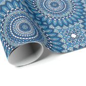 Blue Circle Mandala Wrapping Paper Sheets Geschenkpapier (Rolleneckpunkt)