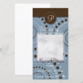 Blue Circle Pattern Baby Announction Foto Cards Ankündigung (Vorne/Hinten)