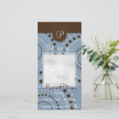 Blue Circle Pattern Baby Announction Foto Cards Ankündigung (Stehend Vorderseite)