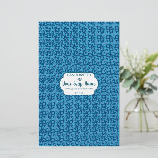 Blue Circle Soap Wrap Paper Sheet (Stehend Vorderseite)