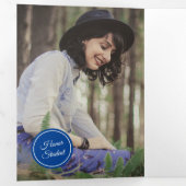 Blue Circles 5-Foto-Abschluss Dreifach Gefaltete Einladung (Innen Erste Seite)