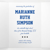 Blue Circles 5-Foto-Abschluss Dreifach Gefaltete Einladung (Innenseite Mitte)