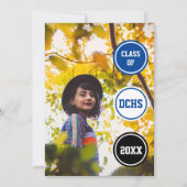 Blue Circles Foto Abschluss Einladung (Vorderseite)