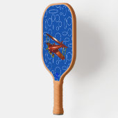 Blue Circles Loops Red Bi-Flugzeug Pickleball Schläger (Links)
