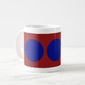 Blue Circles on Red Kaffeetasse (Vorderseite Links)