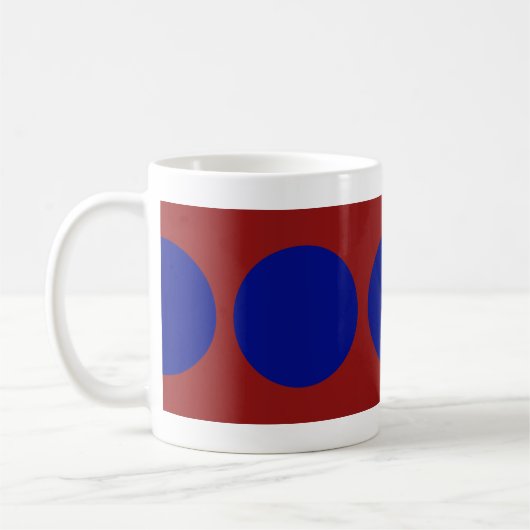 Blue Circles on Red Kaffeetasse (Links)