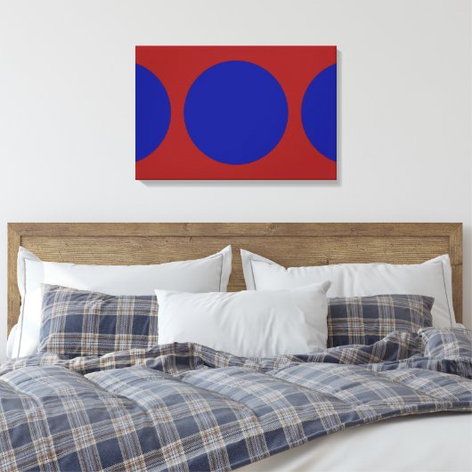 Blue Circles on Red Leinwanddruck (Insitu (Schlafzimmer))