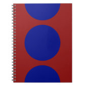 Blue Circles on Red Notebook Notizblock (Vorderseite)