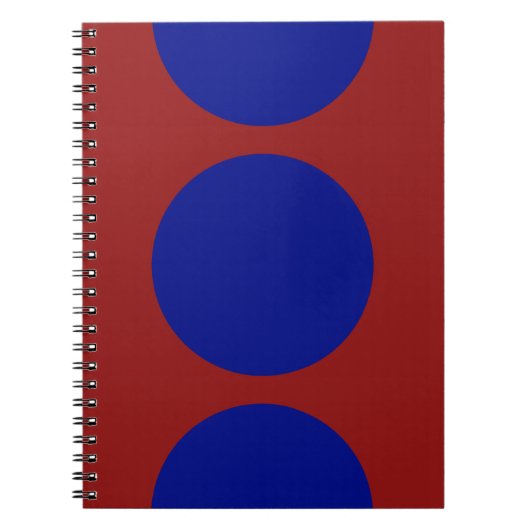 Blue Circles on Red Notebook Notizblock (Vorderseite)