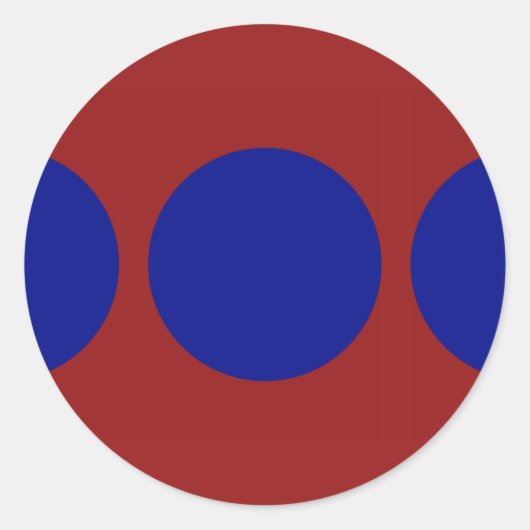 Blue Circles on Red Sticker (Vorderseite)