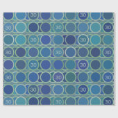 Blue Circles Pattern Custom Birthday Age Geschenkpapier (Flach)