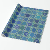 Blue Circles Pattern Custom Birthday Age Geschenkpapier (Ungerollt)
