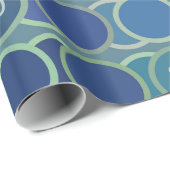 Blue Circles Pattern Custom Birthday Age Geschenkpapier (Rolleneckpunkt)