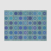 Blue Circles Pattern Custom Birthday Age Seidenpapier (Vorderseite)