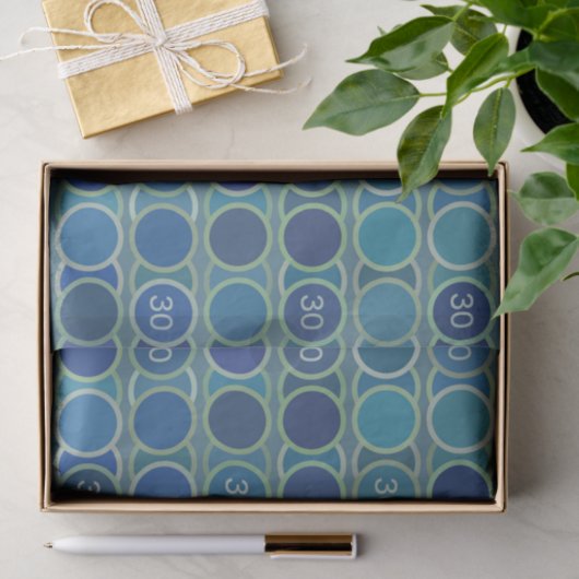 Blue Circles Pattern Custom Birthday Age Seidenpapier (Geschenk)