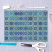 Blue Circles Pattern Custom Birthday Age Seidenpapier (Handwerk)