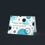 Blue Circles Retro Grandson Geburtstag Karte<br><div class="desc">Geburtstagskarte für Enkel mit lustigen blauen und schwarzen Kreisen Retromuster und nachdenklichem Vers.</div>