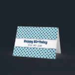 Blue Circles Retro Son Birthday Karte<br><div class="desc">Geburtstagskarte für den Sohn mit lustigen blauen Kreisen Retromuster und nachdenklichem Vers.</div>