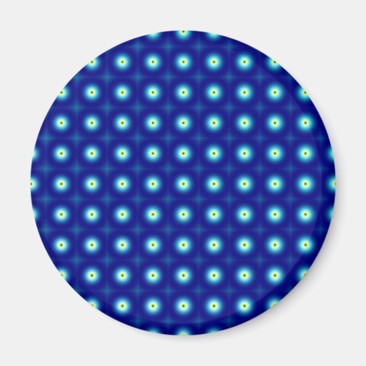 Blue Circles Round Magnet (Vorne)