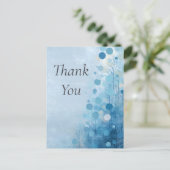 Blue Circles & Trees Danke-Card Postkarte (Stehend Vorderseite)