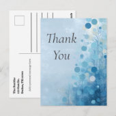Blue Circles & Trees Danke-Card Postkarte (Vorne/Hinten)