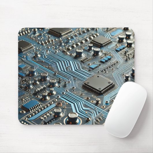Blue Circuit Board Mousepad (Mit Mouse)