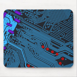 Blue Circuit Board Mousepad