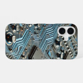 Blue Circuit Board Phone Case iPhone 16 Hülle (Rückseite (Horizontal))