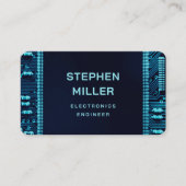 Blue Circuit Board QR Code Electronics Engineer Visitenkarte (Vorderseite)