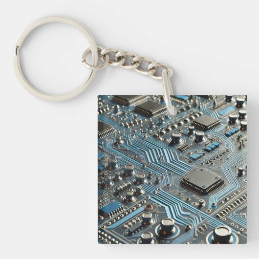 Blue Circuit Board Schlüsselanhänger (Vorderseite)