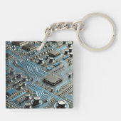 Blue Circuit Board Schlüsselanhänger (Rückseite)